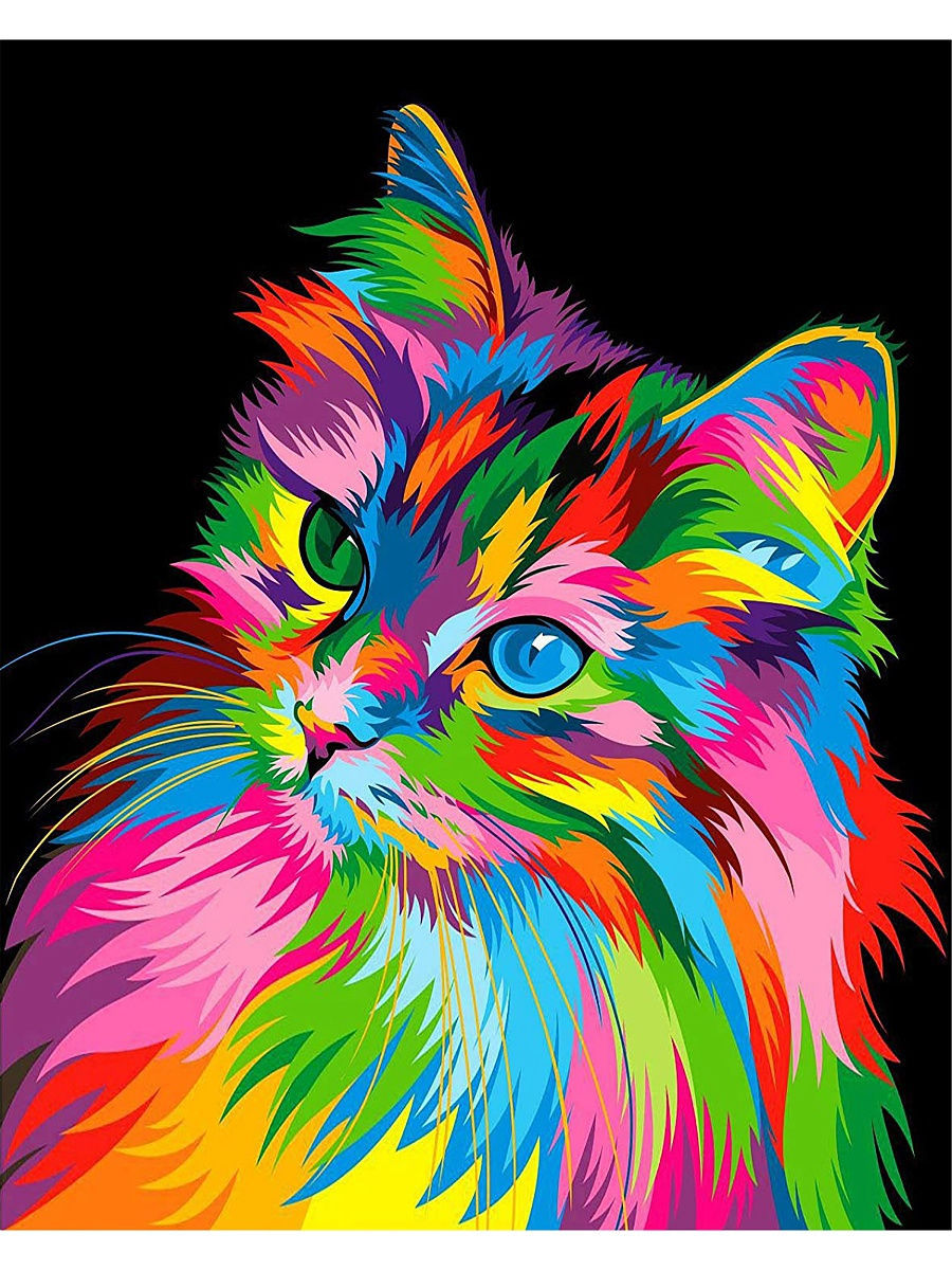 Colorful lion diamond painting wall art from the Animal Diamond Painting Lion Tiger Cat Dog Complete Cross Kit. Ideal for creative home decor.