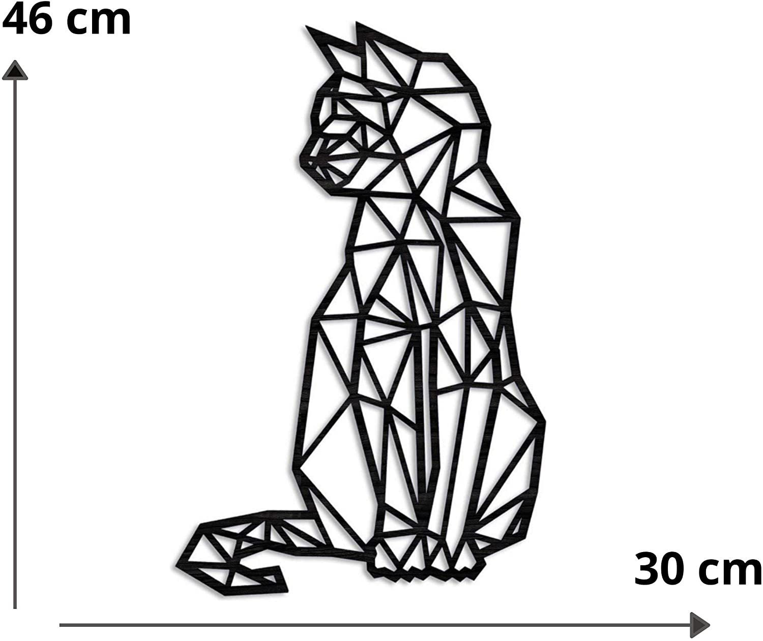 Carved metal wall art featuring a geometric cat ded from laser-engraved galvanized iron.sign, ideal for modern interior home decor and crafte