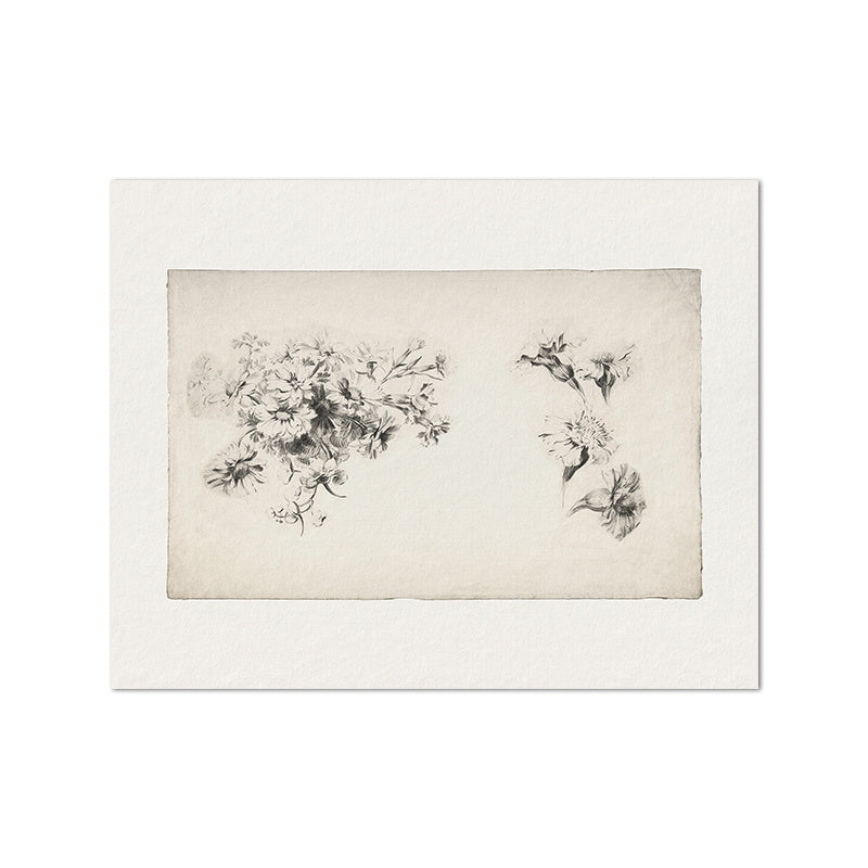 Living Room Vintage Painting Canvas Art Picture Poster featuring minimalist black and white nature sketches in a modern gallery wall layout. Ideal for home decor in a fashion and simplicity style.