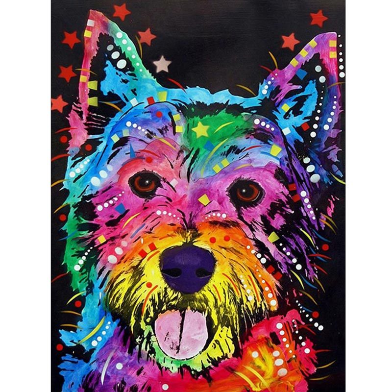 Colorful lion diamond painting wall art from the Animal Diamond Painting Lion Tiger Cat Dog Complete Cross Kit. Ideal for creative home decor.