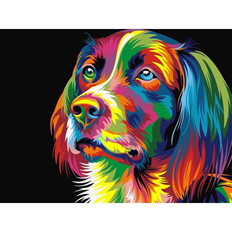 Colorful lion diamond painting wall art from the Animal Diamond Painting Lion Tiger Cat Dog Complete Cross Kit. Ideal for creative home decor.
