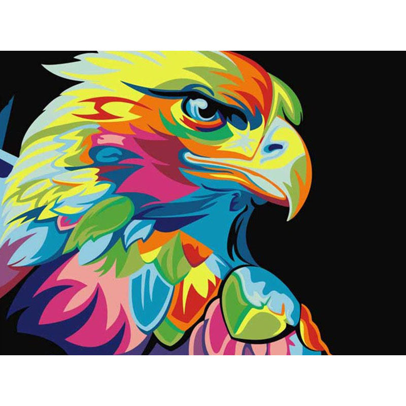 Colorful lion diamond painting wall art from the Animal Diamond Painting Lion Tiger Cat Dog Complete Cross Kit. Ideal for creative home decor.