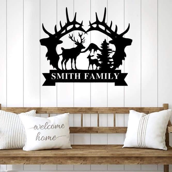 Metal Iron Wall Decor Deer Art