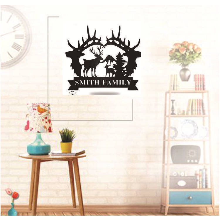 Metal Iron Wall Decor Deer Art